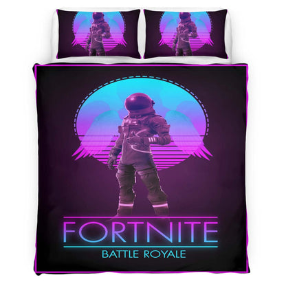 Fortnite Ballte Royale Space Galaxy Retro Duvet Cover