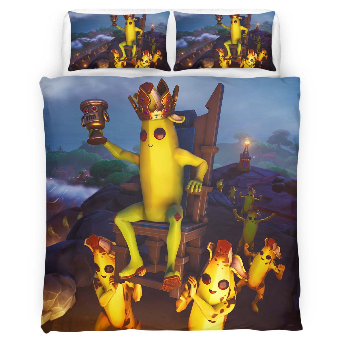 Fortnite Battle Royale Peely The Banana King Duvet Cover