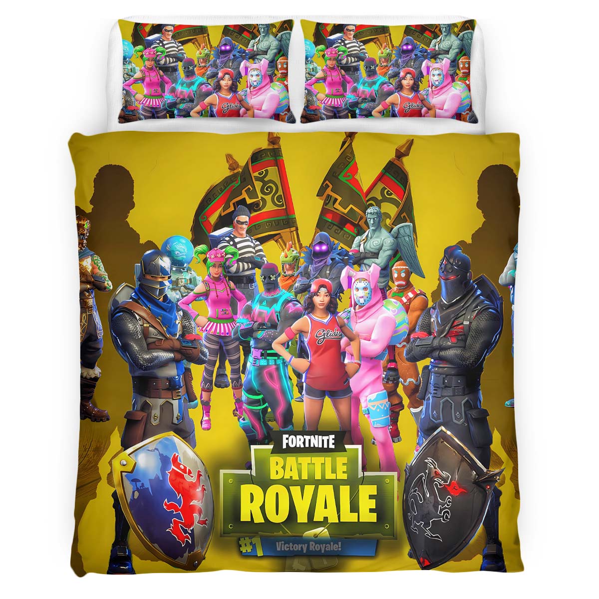 Fortnite Battle Royale Victory Omega Raptor Brite Bomber Duvet Cover