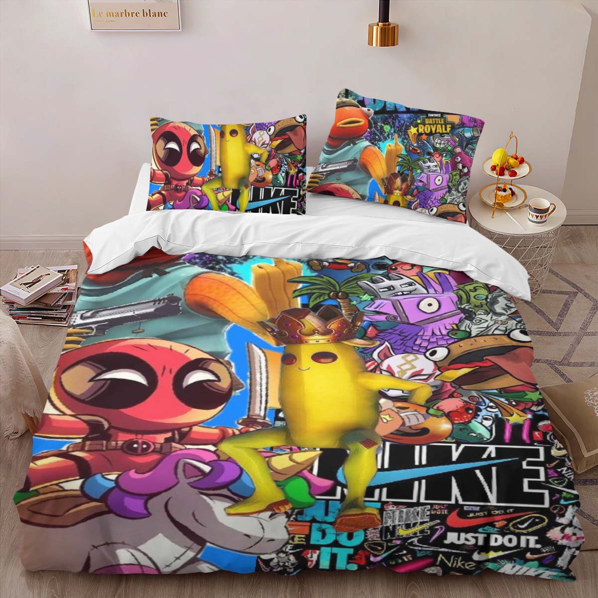 Fortnite Skin Fishstick Peely Deadpool Duvet Cover 2