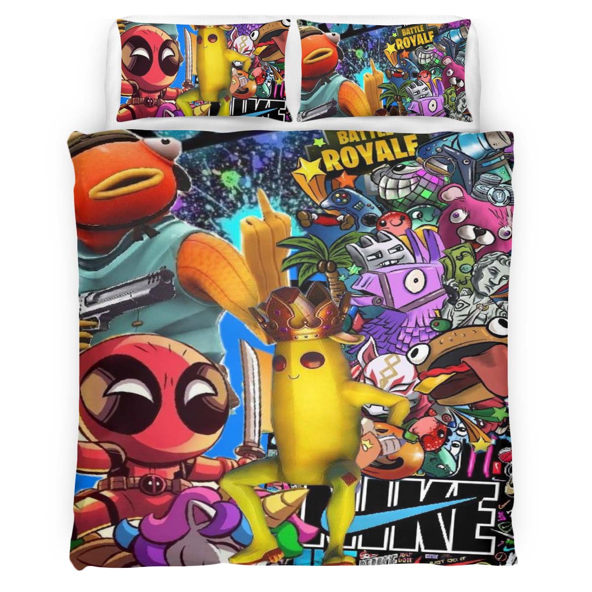 Fortnite Skin Fishstick Peely Deadpool Duvet Cover