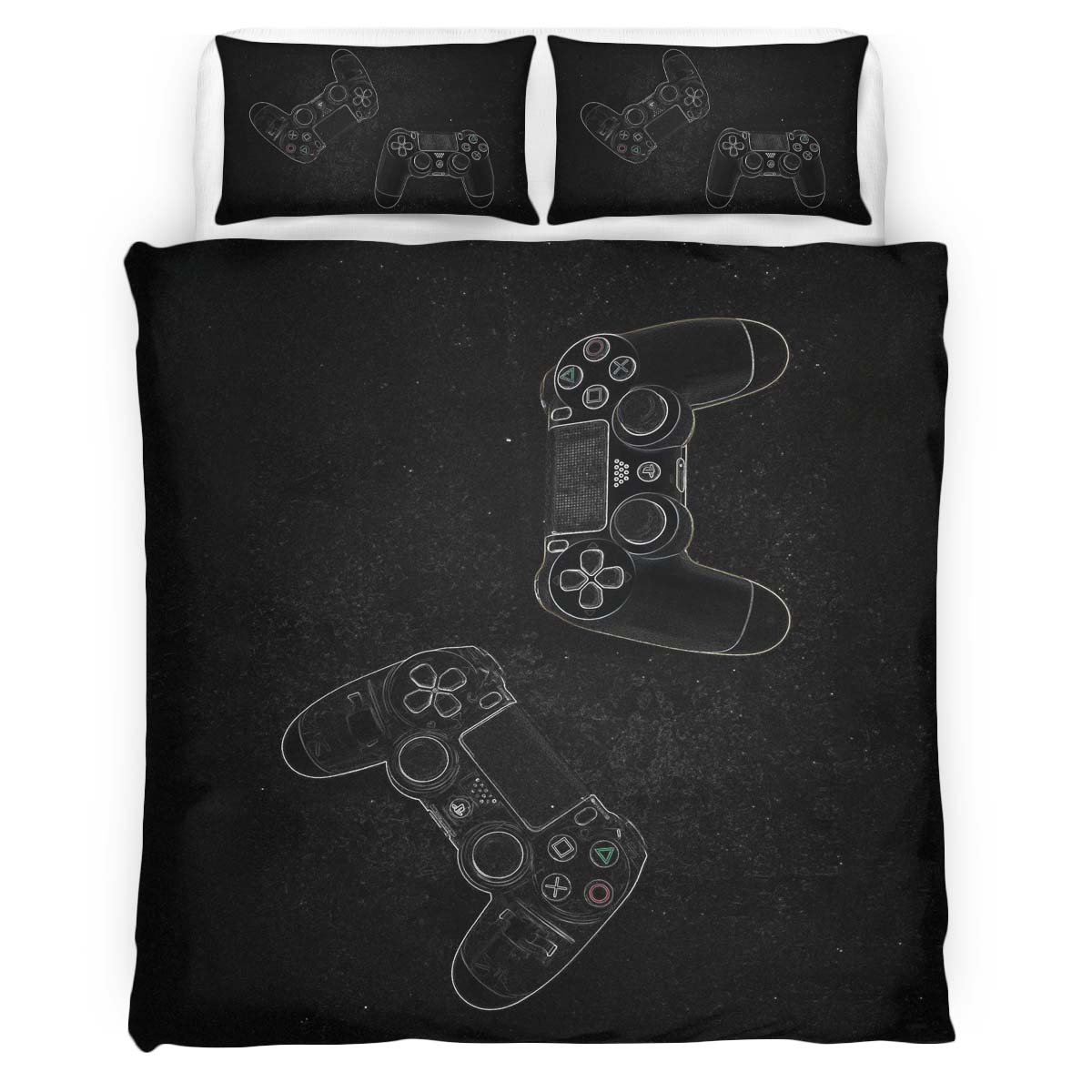 Game Controller PlayStation Black White 06 Duvet Cover