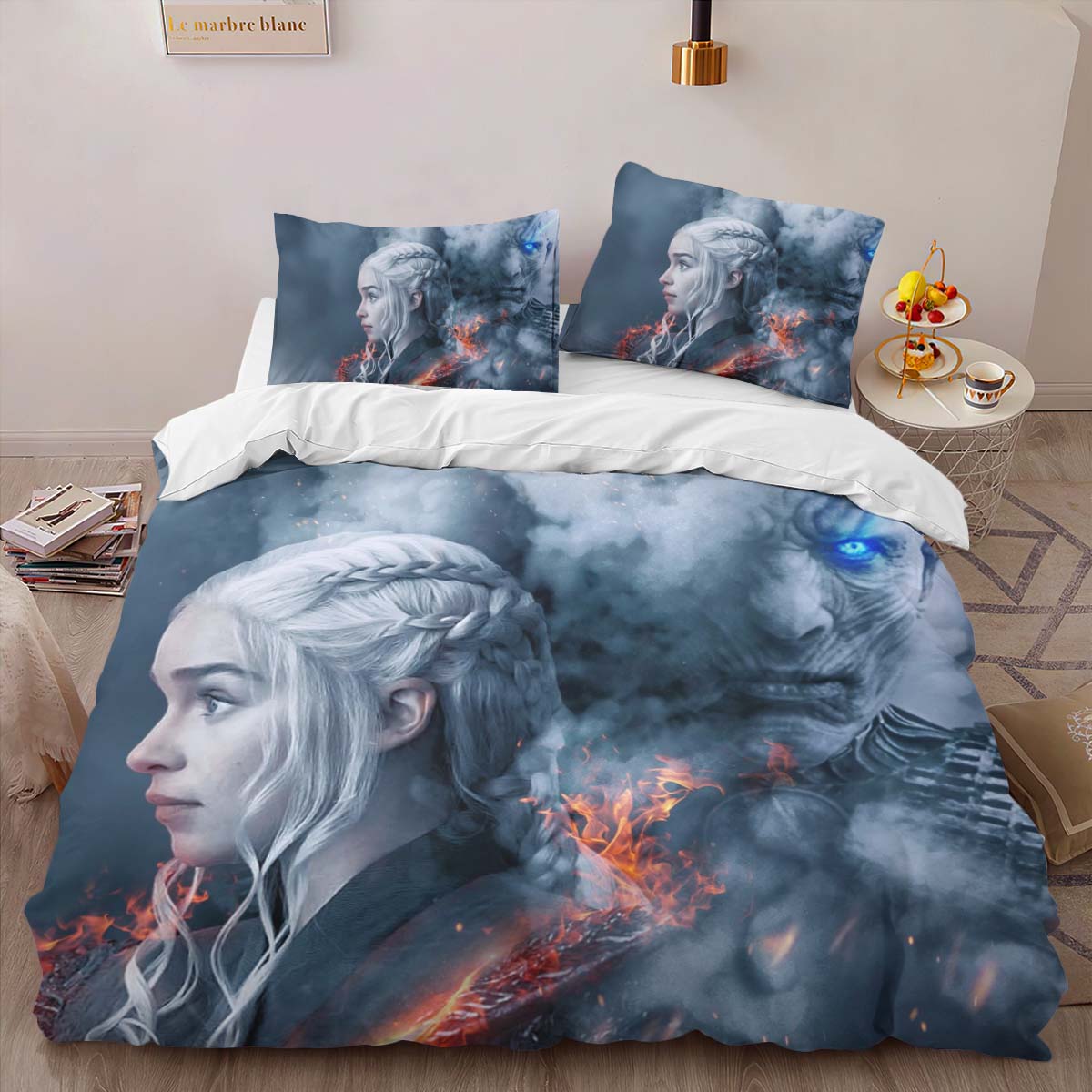 Game of Thrones Daenerys Targaryen Mother of Dragons And White Walker 35 Duvet Cover 2