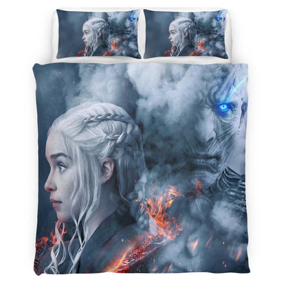 Game of Thrones Daenerys Targaryen Mother of Dragons And White Walker 35 Duvet Cover
