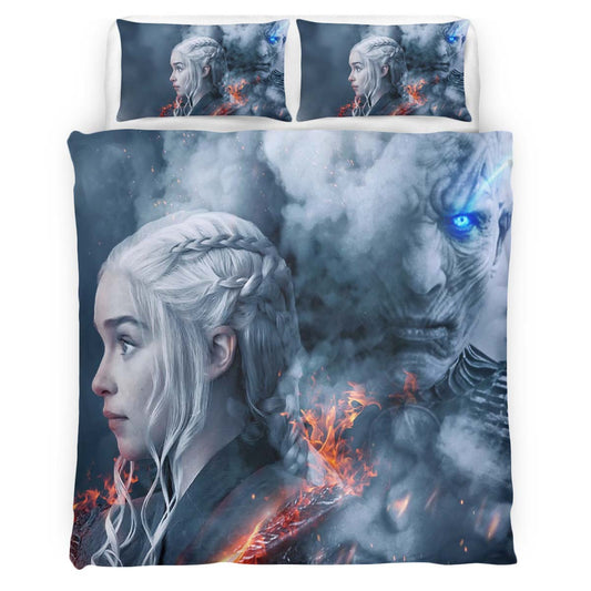 Game of Thrones Daenerys Targaryen Mother of Dragons And White Walker 35 Duvet Cover