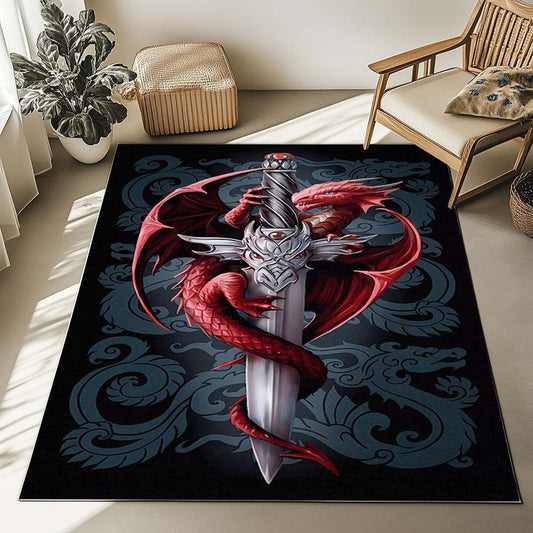 Game of Thrones Sword and Dragon Rug