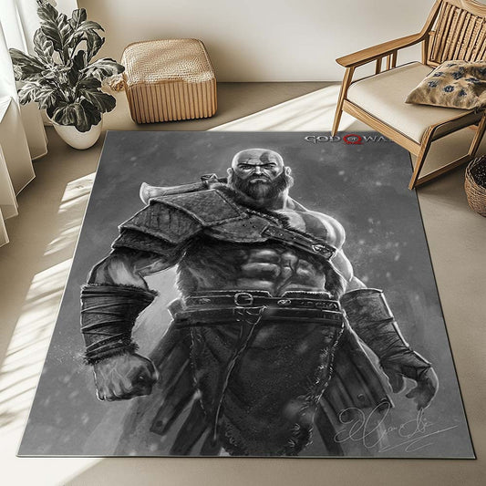 God of War Ragnarok Kratos Ghost of Sparta 8 Rug