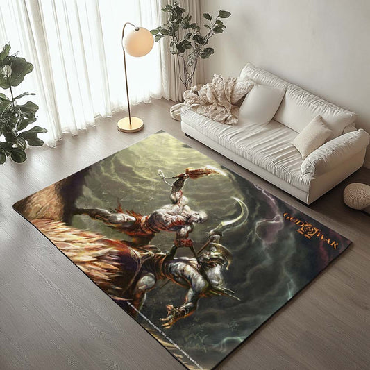 God of War Ragnarok Kratos Ghost of Sparta 9 Rug