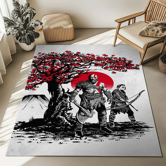God of War Ragnarok Kratos Ghost of Sparta and Loki 2 Rug