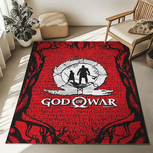 God of War Ragnarok Kratos Ghost of Sparta and Loki 3 Rug