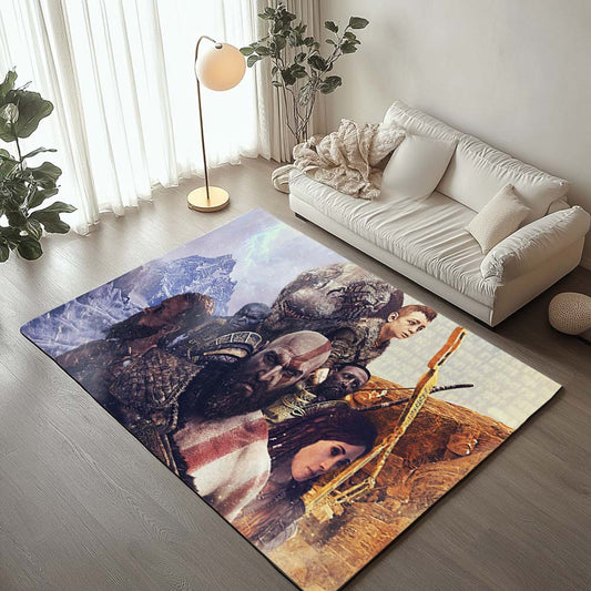 God of War Ragnarok Kratos Loki All Characters Rug