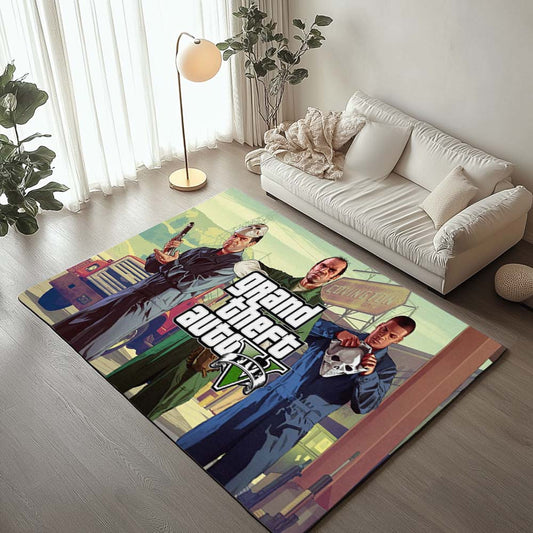 Grand Theft Auto GTA 5 Characters Michael De Santa Trevor Philips Carl Johnson Rug