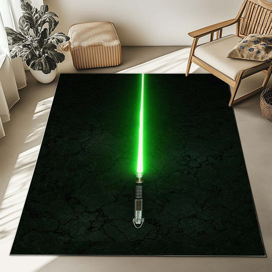 Green Lightsaber Star Wars Rug