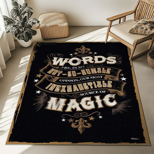 Harry Potter Dumbledore Quote Words Are Our Most Inexhaustible Source of Magic Rug