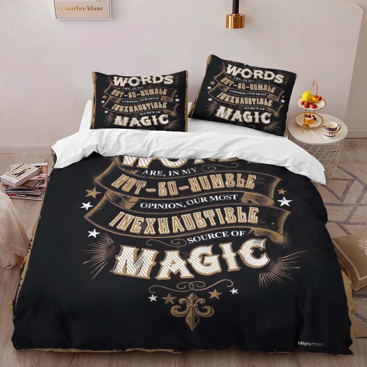 Harry Potter Dumbledore Quote Words Are Our Most Inexhaustible Source of Magic Duvet Cover 2