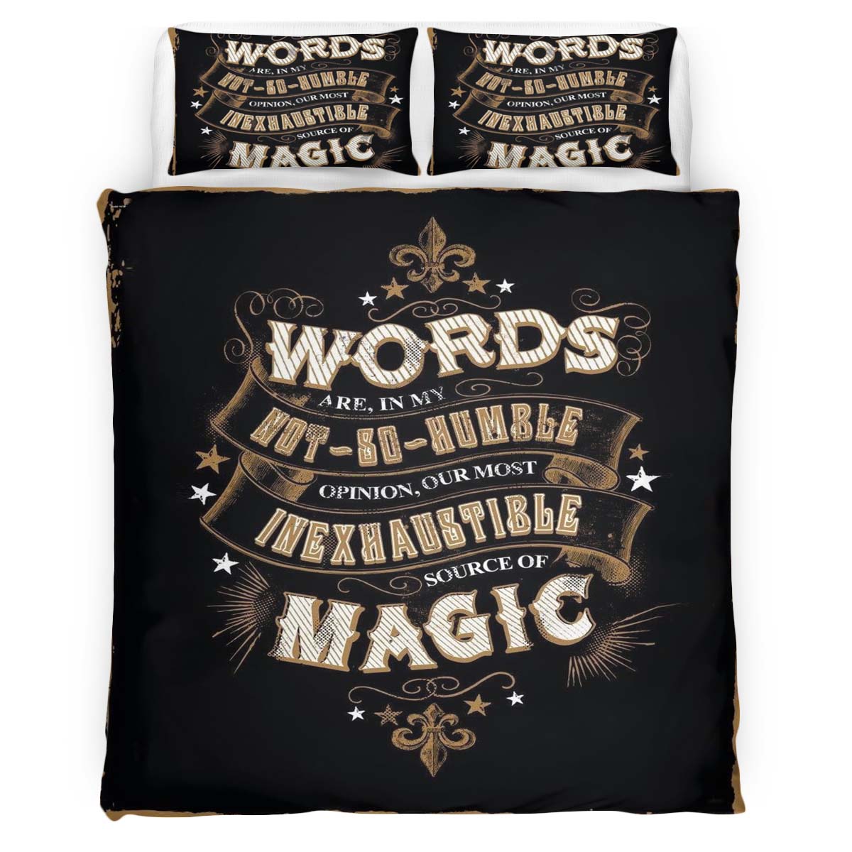 Harry Potter Dumbledore Quote Words Are Our Most Inexhaustible Source of Magic Duvet Cover