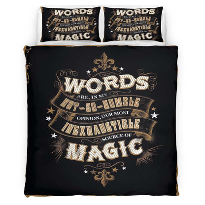 Harry Potter Dumbledore Quote Words Are Our Most Inexhaustible Source of Magic Duvet Cover