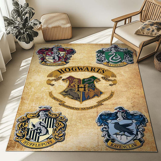 Harry Potter Hogwarts School And Four Houses Rug