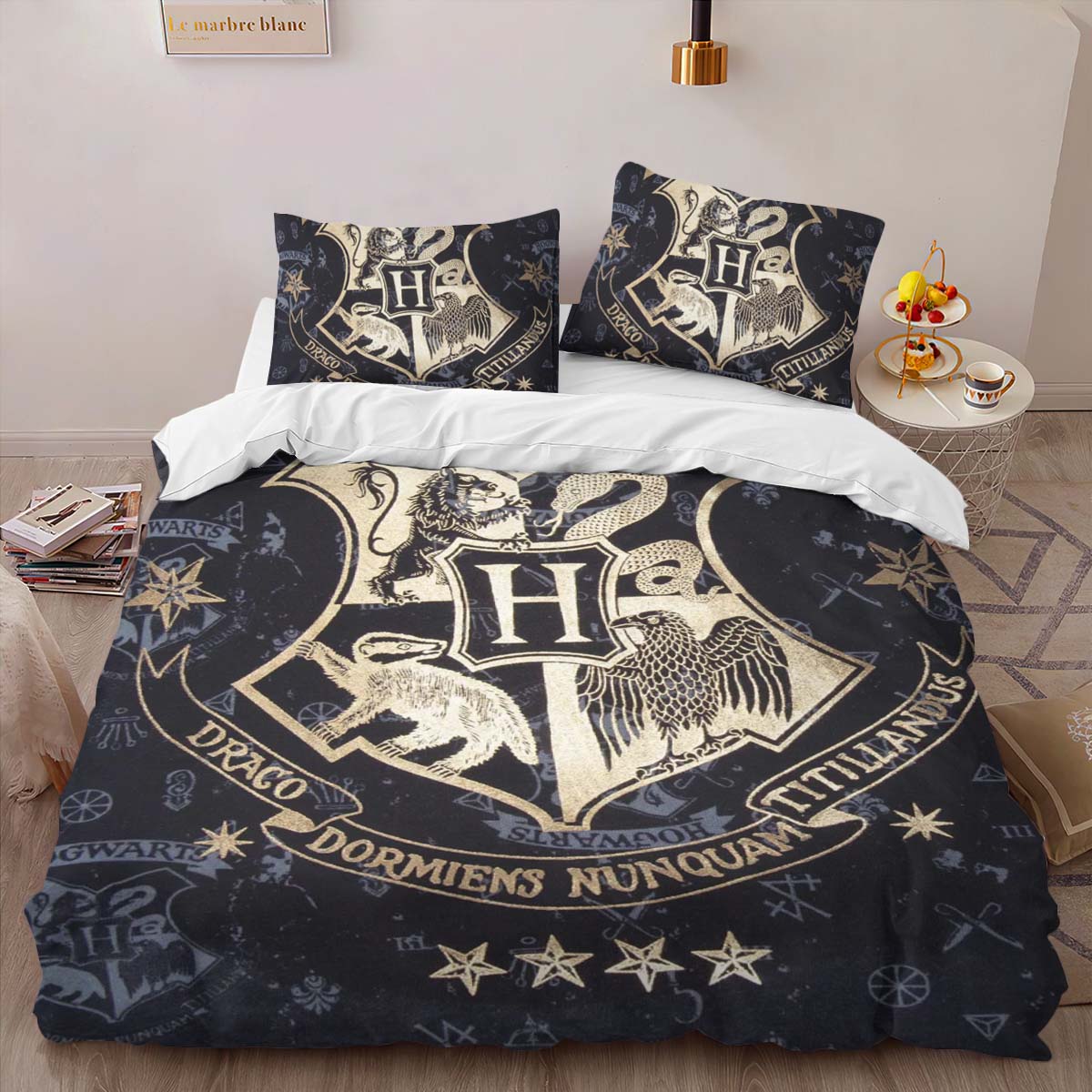 Harry Potter Hogwarts School Logo Art Duvet Cover 2