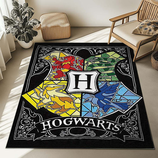 Harry Potter Hogwarts School Logo Draw Art Rug