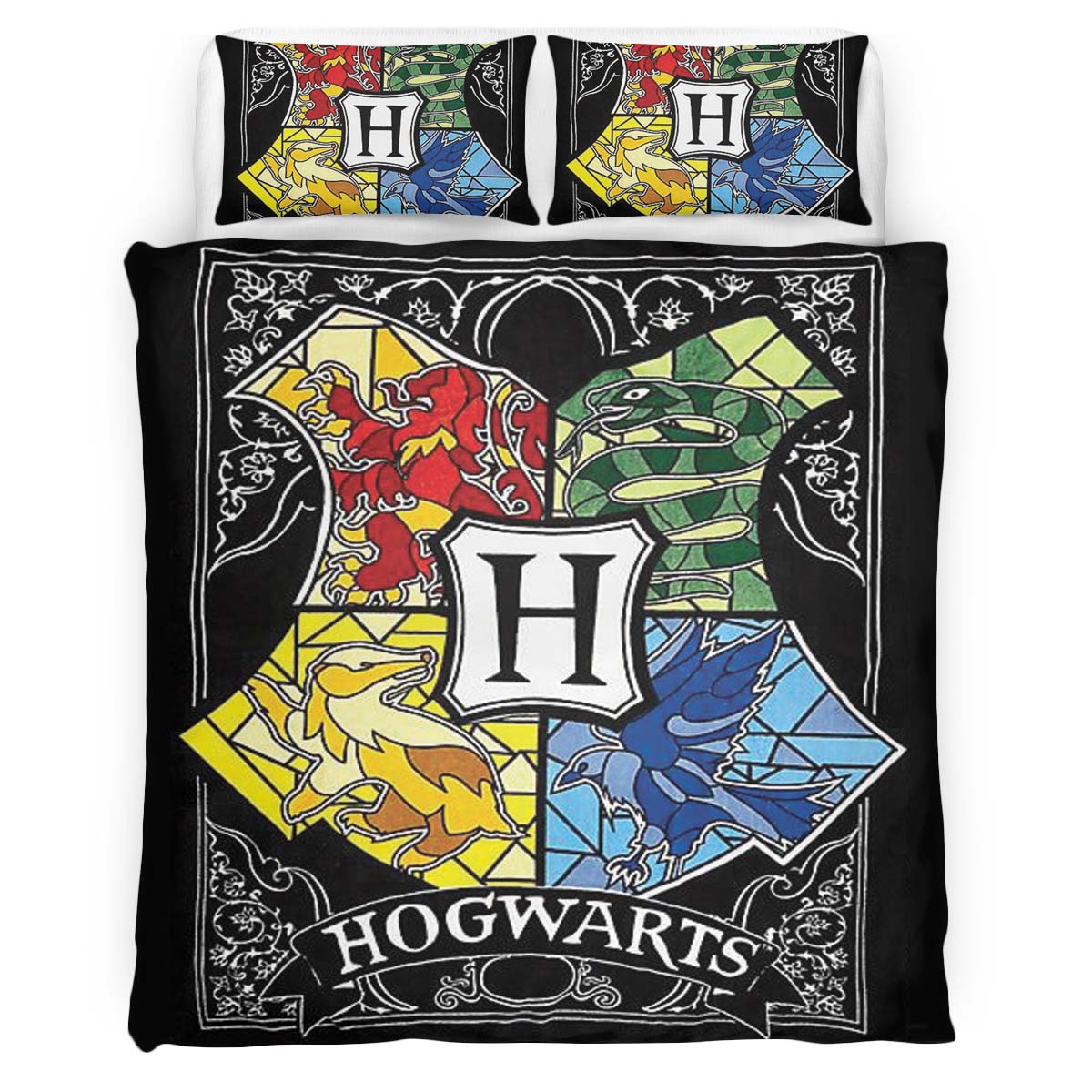 Harry Potter Hogwarts School Logo Draw Art Duvet Cover