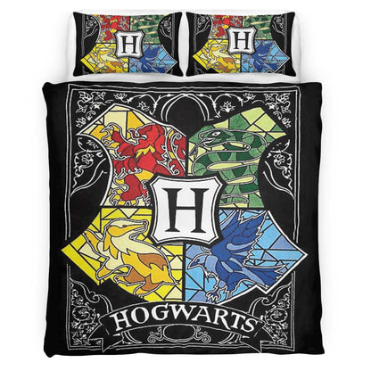 Harry Potter Hogwarts School Logo Draw Art Duvet Cover