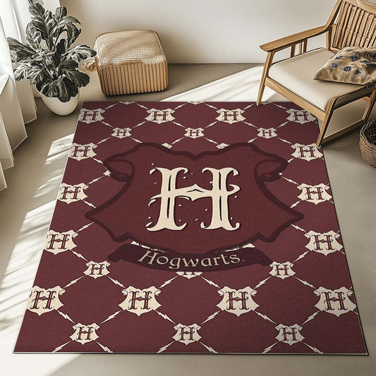 Harry Potter Hogwarts School Logo Pattern Rug