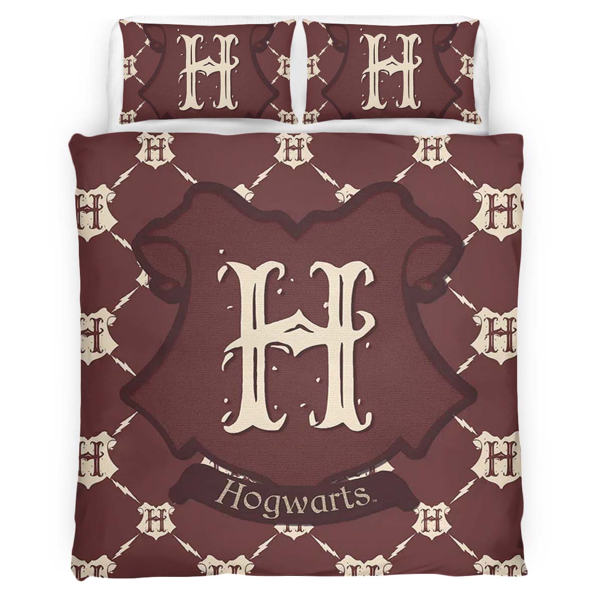 Harry Potter Hogwarts School Logo Pattern Duvet Cover