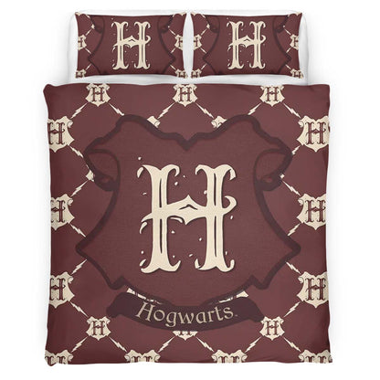 Harry Potter Hogwarts School Logo Pattern Duvet Cover