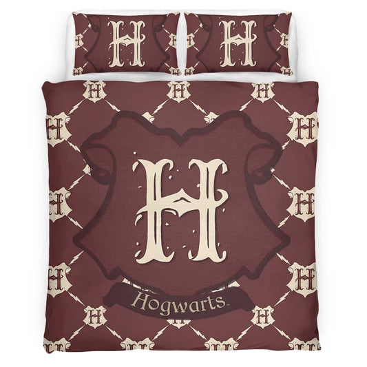 Harry Potter Hogwarts School Logo Pattern Duvet Cover