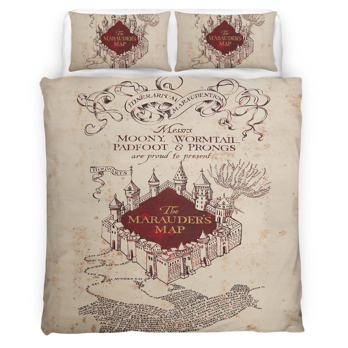 Harry Potter Marauder's Map I solemnly swear Duvet Cover