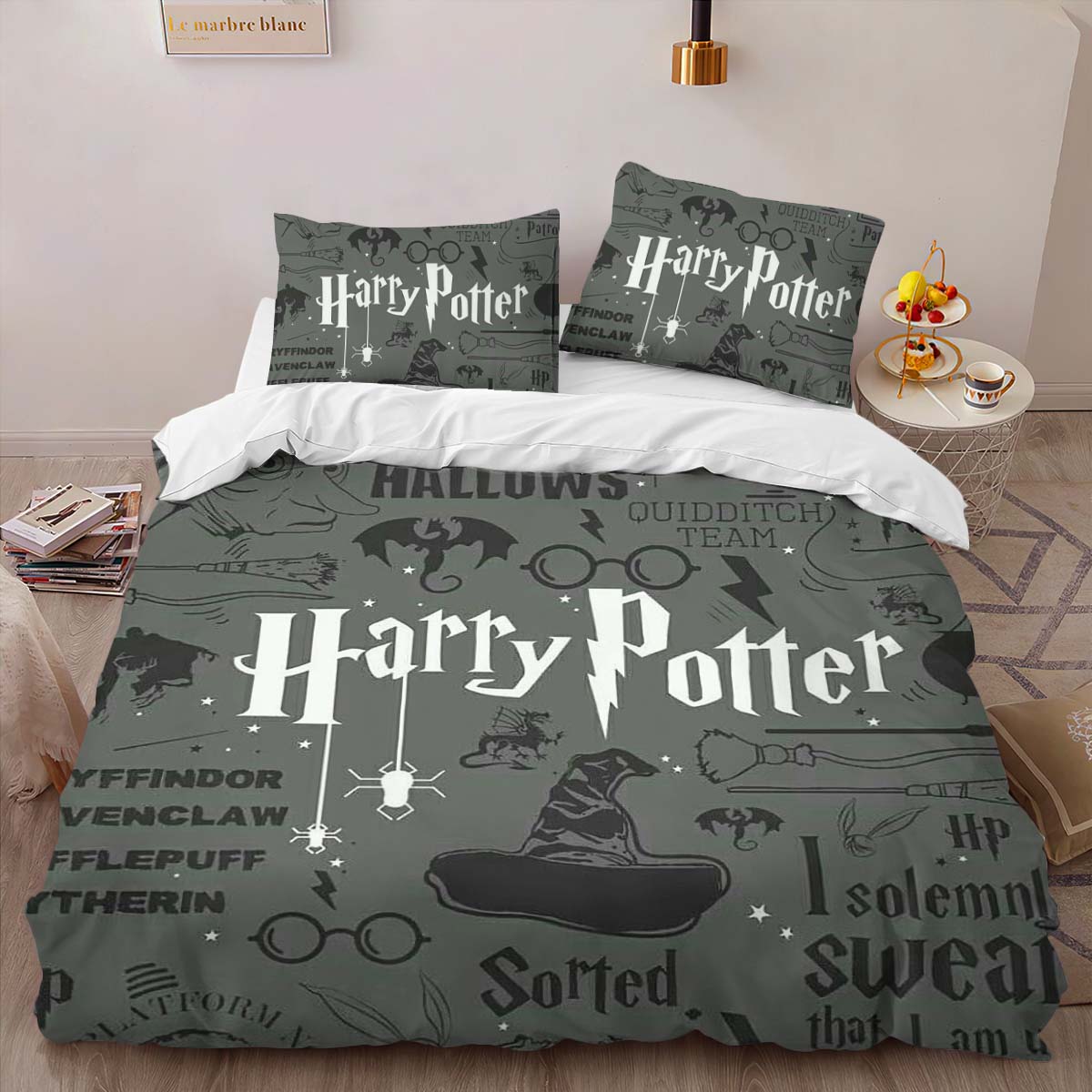 Harry Potter Symbols Deathly Hallows Sortted Always Duvet Cover 2