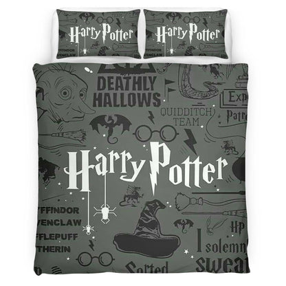Harry Potter Symbols Deathly Hallows Sortted Always Duvet Cover