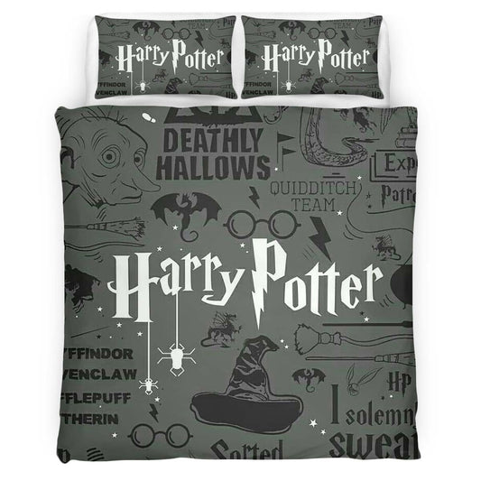 Harry Potter Symbols Deathly Hallows Sortted Always Duvet Cover
