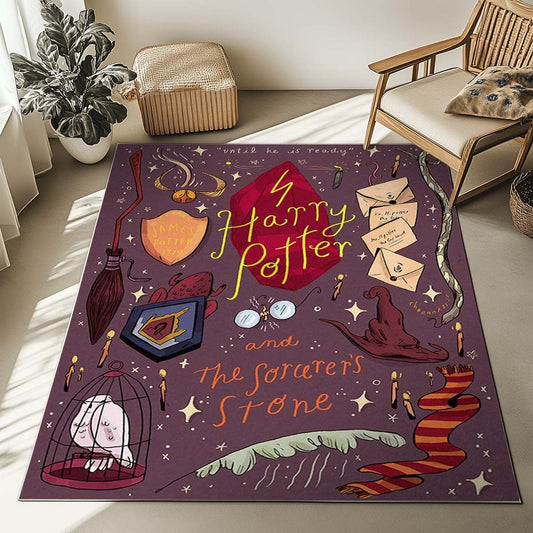 Harry Potter Symbols Owl Sorting Hat Letter Rug