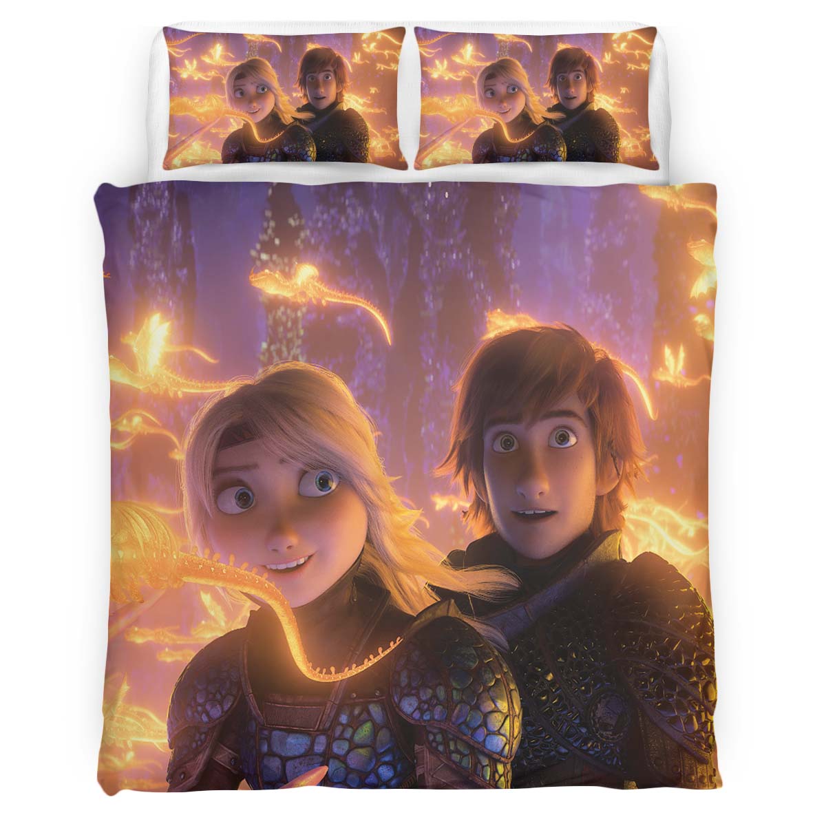 Hiccup and Astrid Hofferson How To Train Your Dragon Duvet Cover