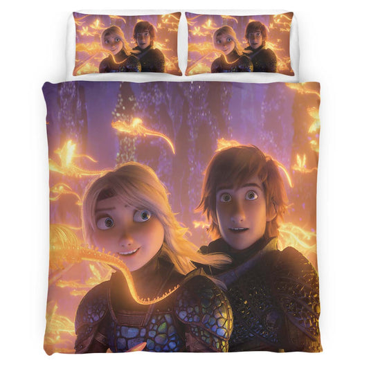 Hiccup and Astrid Hofferson How To Train Your Dragon Duvet Cover