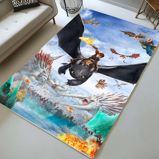 How to train Your dragon all characters Rug