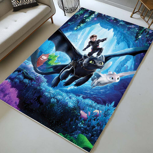 How to train your dragon Toothless and Hiccup 3 Rug