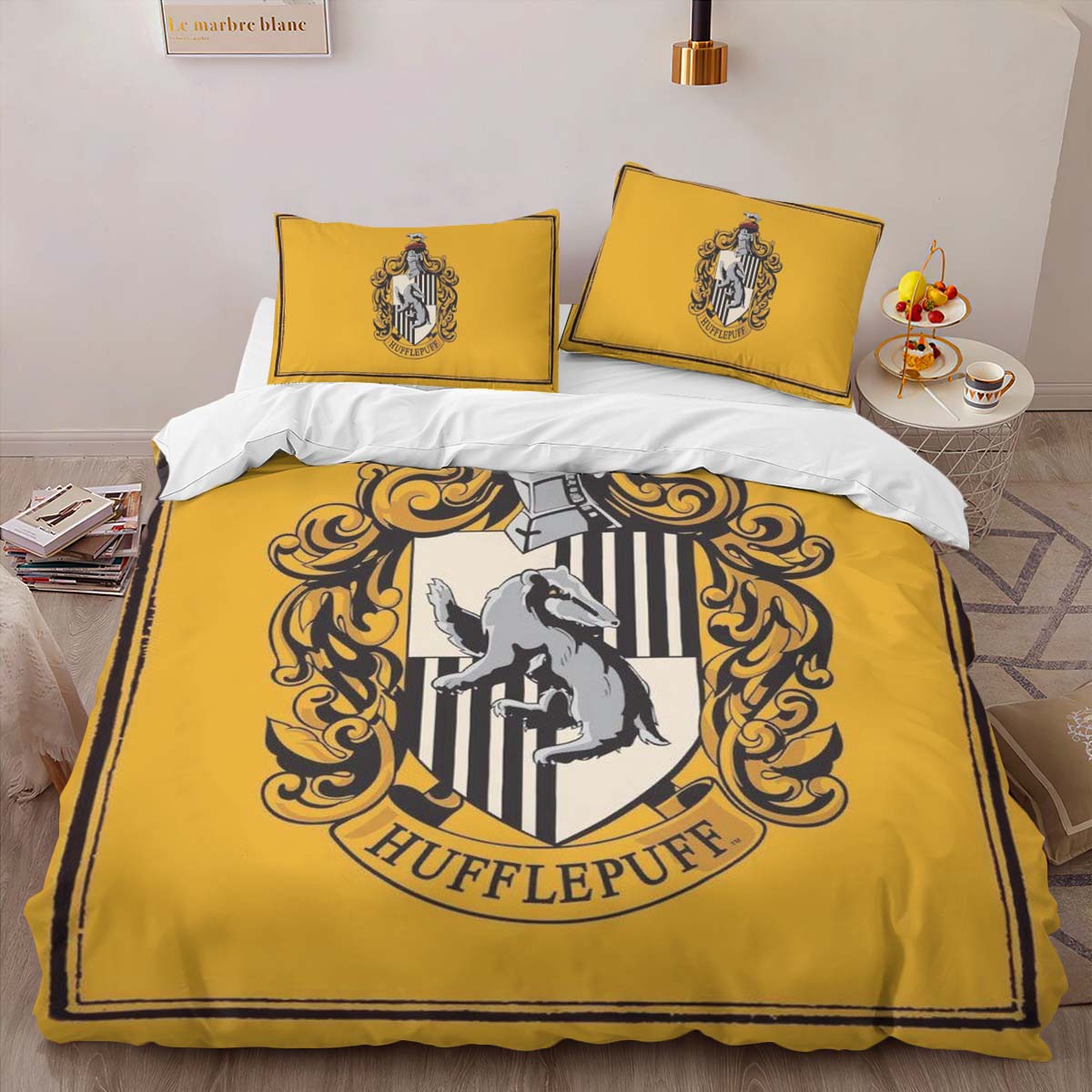 Hufflepuff House Harry Potter Yellow Logo Duvet Cover 2