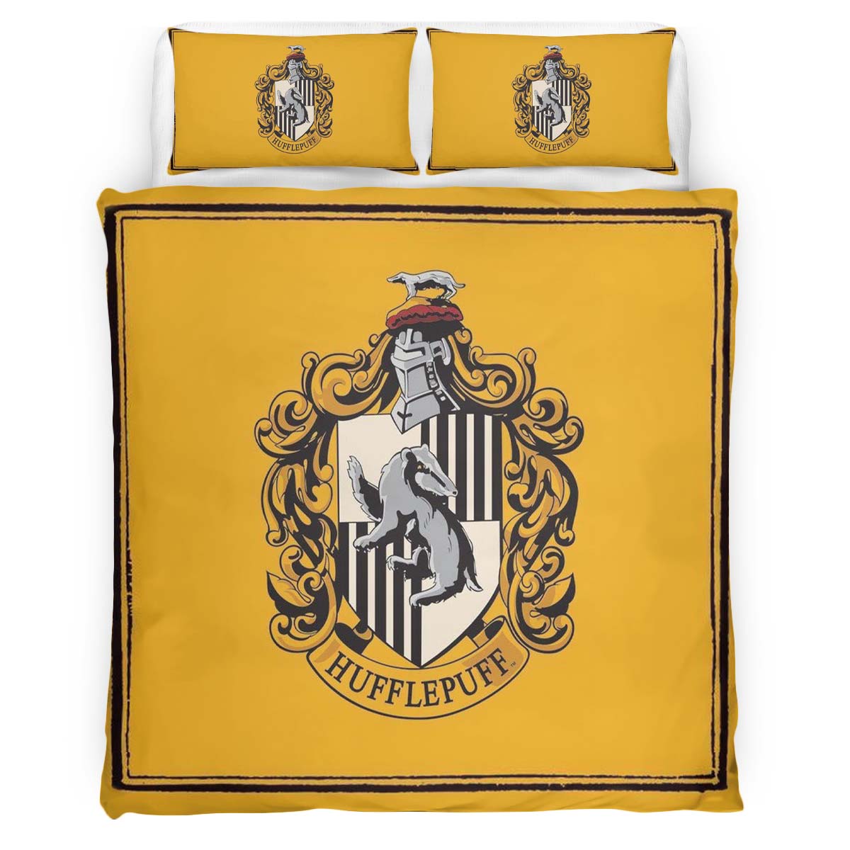 Hufflepuff House Harry Potter Yellow Logo Duvet Cover