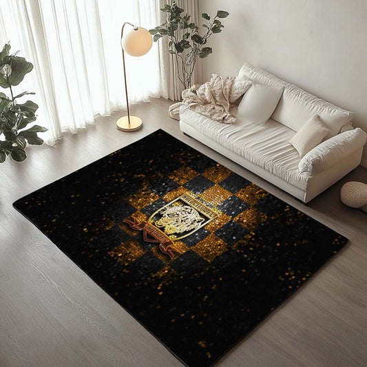 Hull City FC EFL Championship Yellow Black Checkered Rug