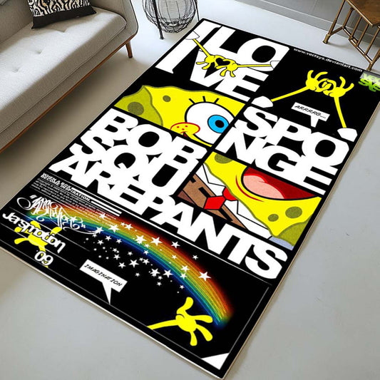 I Love Spongebob Squarepants Characters Rug
