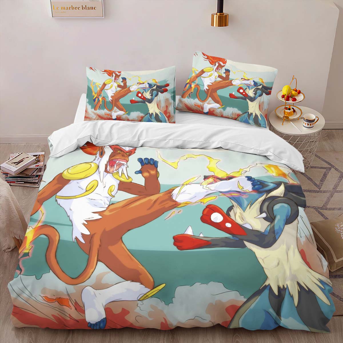 Infernape vs Mega Lucario Duvet Cover 2