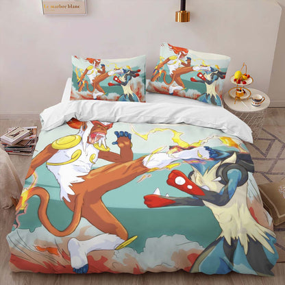 Infernape vs Mega Lucario Duvet Cover 2
