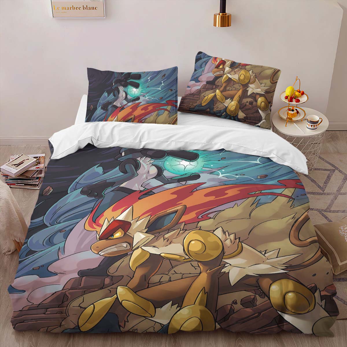 Infernape vs Mega Lucario 2 Duvet Cover 2
