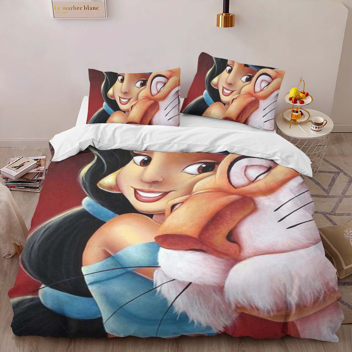 Jasmine Princess and the tiger Rajah Aladdin 02 Duvet Cover 2