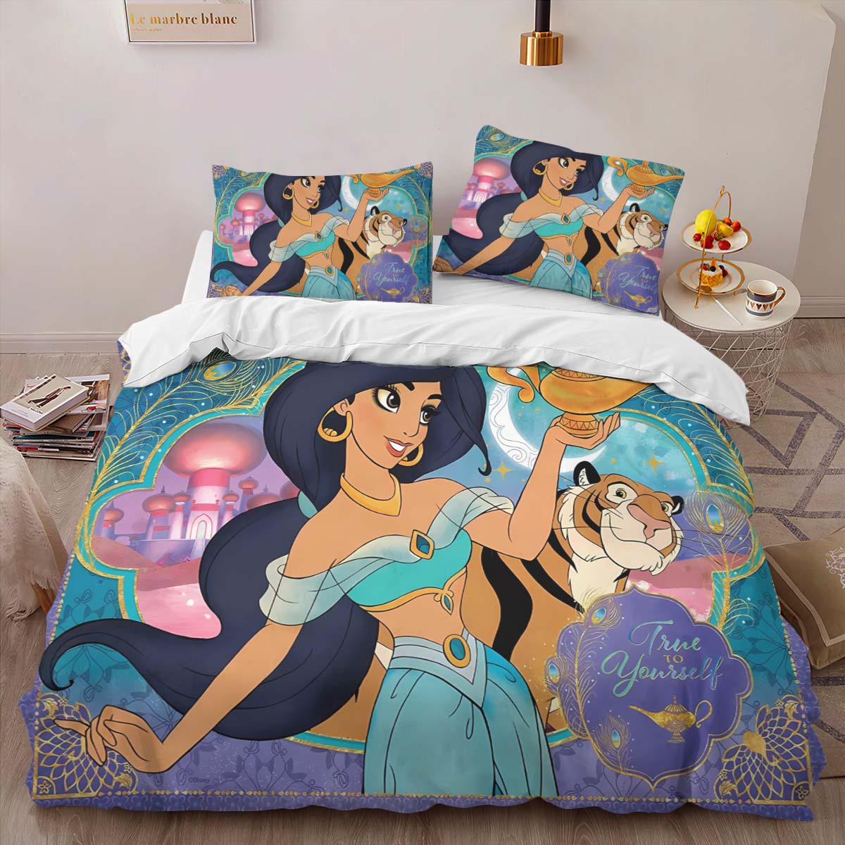 Jasmine Princess and the tiger Rajah Aladdin 03 Duvet Cover 2