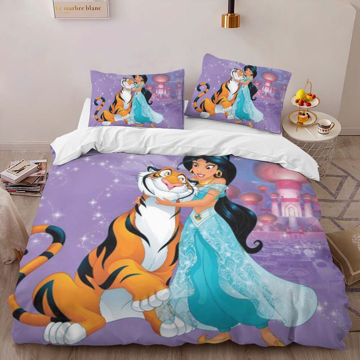 Jasmine Princess and the tiger Rajah Aladdin 04 Duvet Cover 2