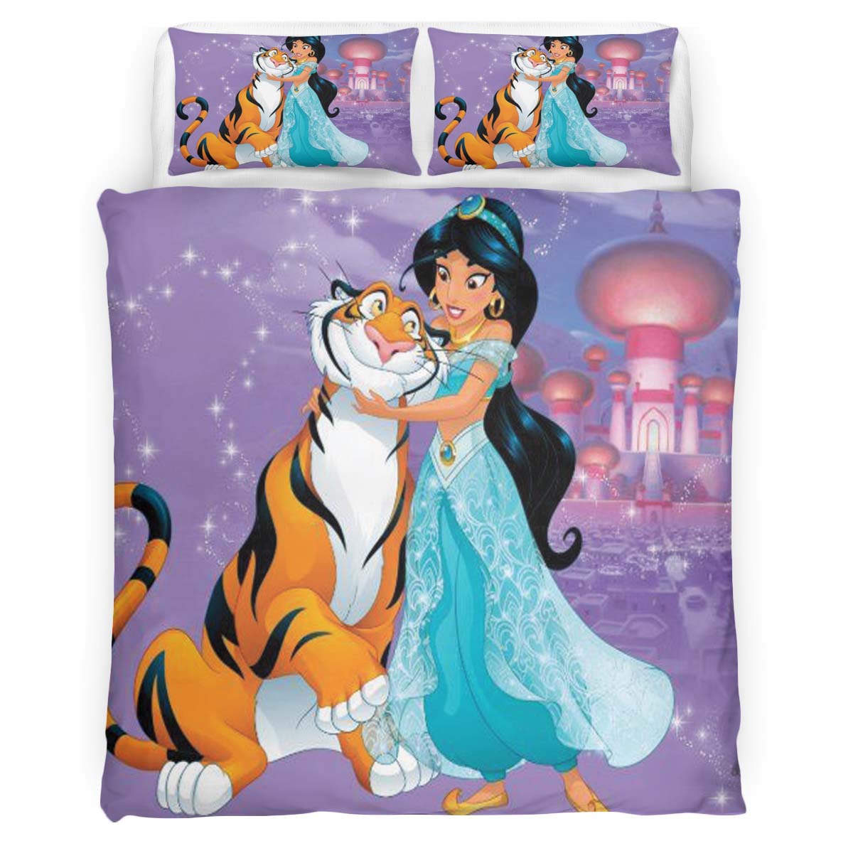 Jasmine Princess and the tiger Rajah Aladdin 04 Duvet Cover